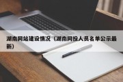九江湖南网站建设情况（湖南网投人员名单公示最新）
